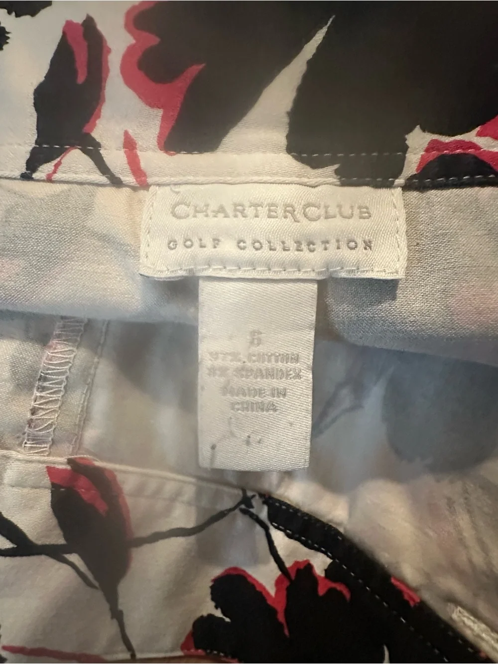 Charter Club Black, White & Pink Floral Golf Skort